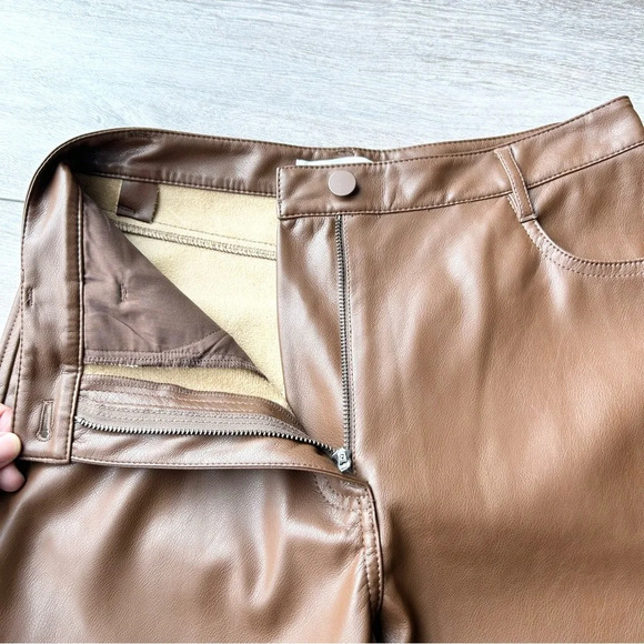Oak + Fort VEGAN LEATHER PANT Slim Fit Pants - Picture 4 of 13